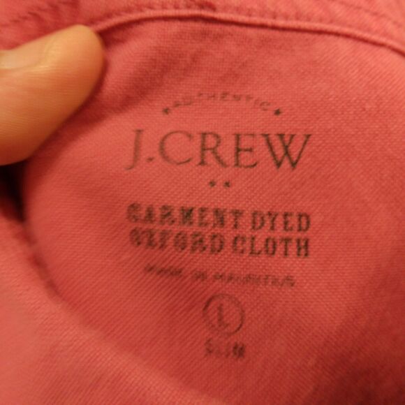 J. Crew shirt mens L Large pink garmet dyed oxford cloth long sleeve button - Picture 6 of 8